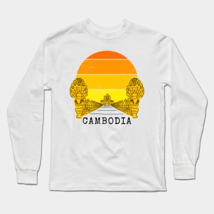 Angkor Thom Majesty: Cambodia's Ancient Wonder - Yellow Edition Long Sleeve T-Shirt